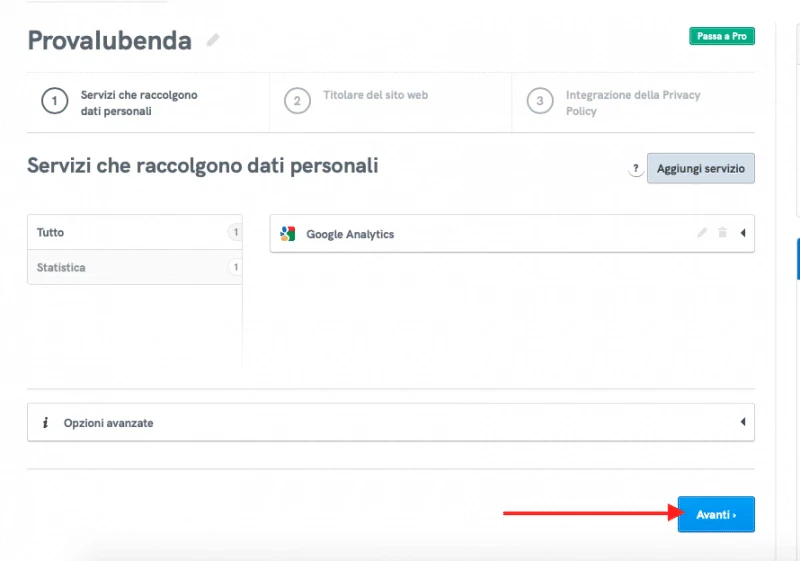 Privacy policy Iubenda servizi che raccolgono dati personali
