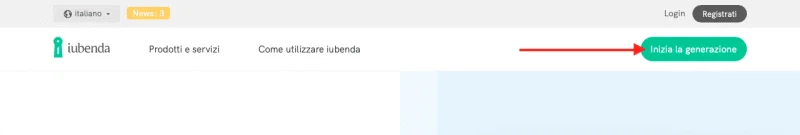 privacy policy iubenda generazione inizio