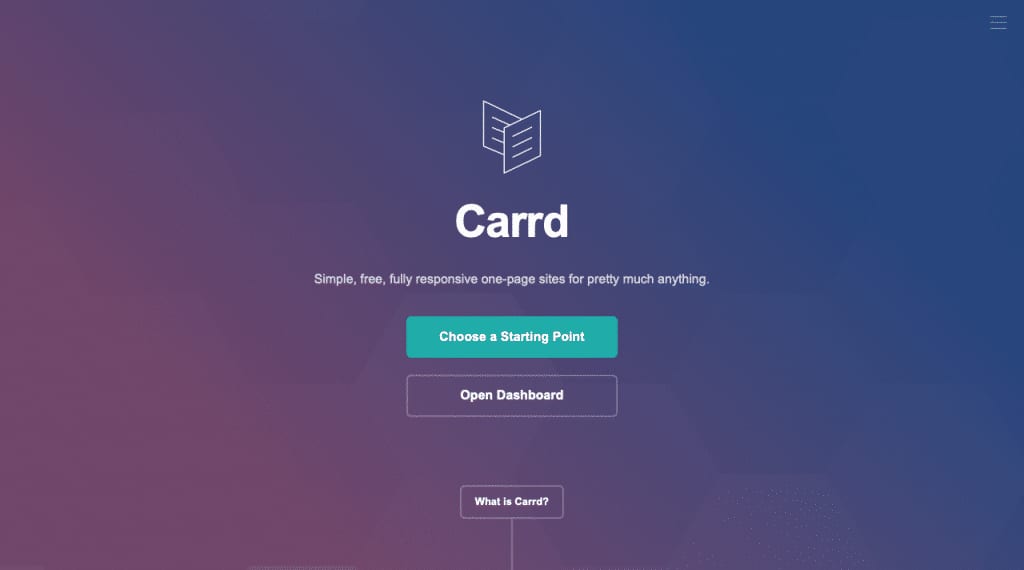 Home page di Carrd